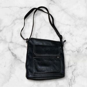 Vintage Giani Bernini handbag; crossbody leather bag - black